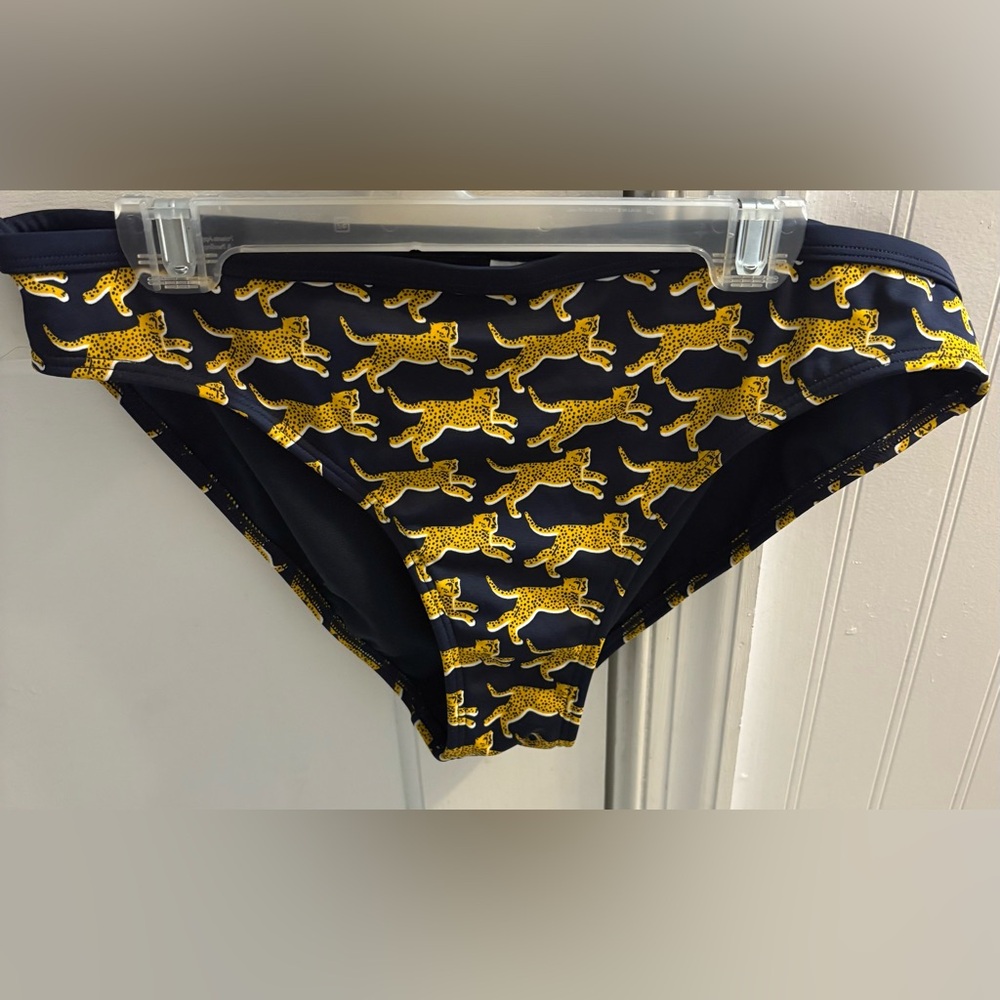 Boden Bikini Bottoms Cheetah Navy Blue Size 10